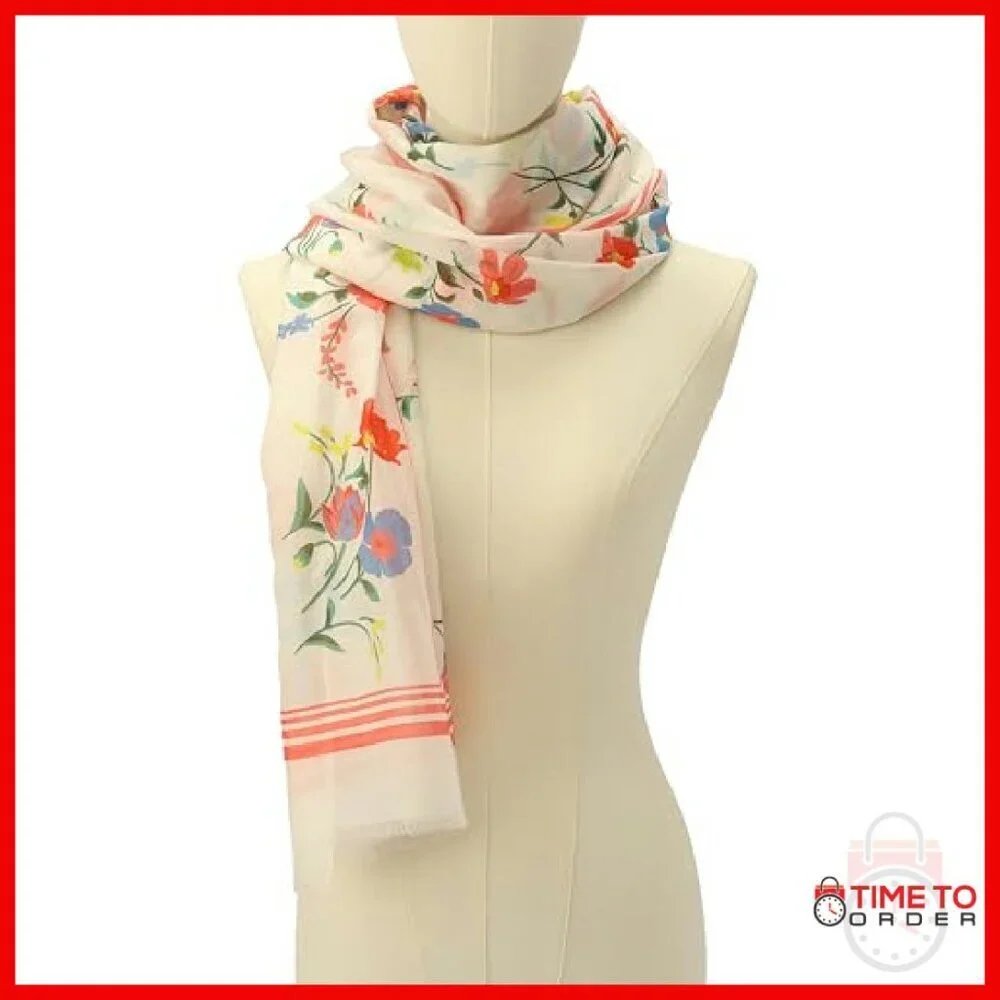 Oblong Scarf, 77% Cotton 23% Silk, Lightweight Fashion Accessory